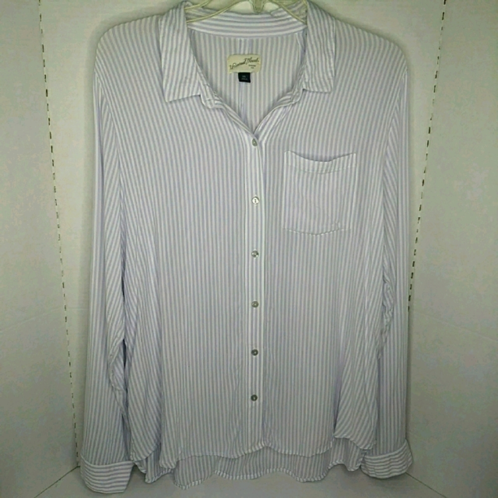 Universal Thread Striped Button Up 100% Rayon